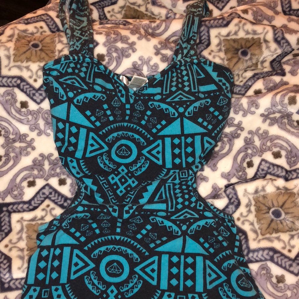Blue & black tight dress size small